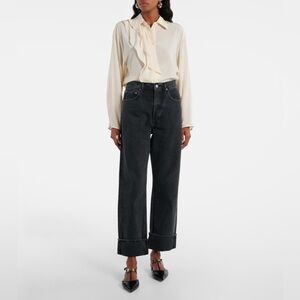 NWT Agolde Fran Black Straight Leg Women's Jeans